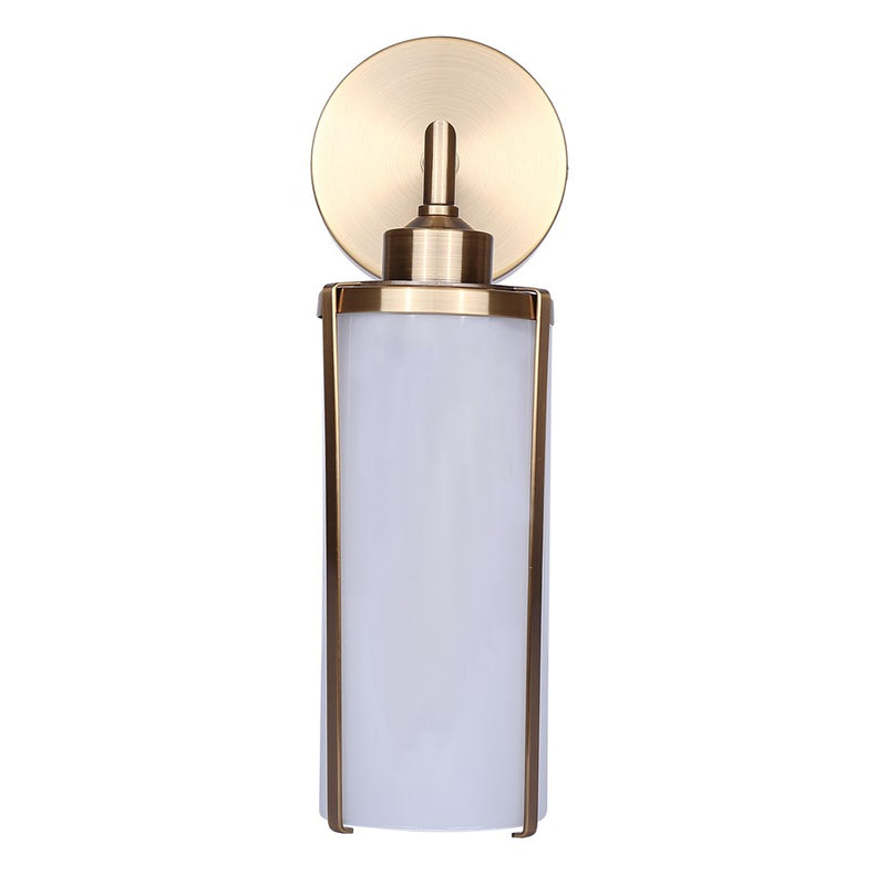 Canarm Daphne 4.75in 1-Light Wall Sconce | Modern Gold and Frosted Glass | Hallway & Bedroom Accent | 4.75 x 6.62 x 14.12 in | Model IWF2097B01GD
