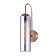 Canarm Eloise 7in 1-Light Wall Sconce | Matte Gold and Smoked Glass | Entryway & Hallway | 6.75 x 4.75 x 19 in | Model IWF740B01GD