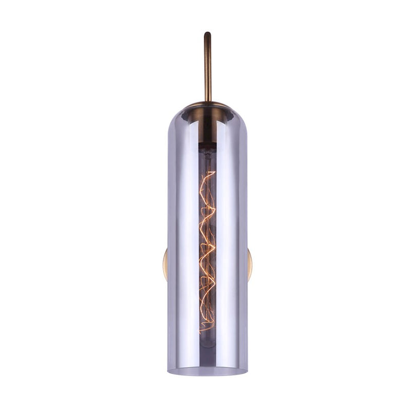 Canarm Eloise 7in 1-Light Wall Sconce | Matte Gold and Smoked Glass | Entryway & Hallway | 6.75 x 4.75 x 19 in | Model IWF740B01GD