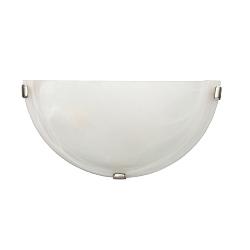 Canarm 12in 1-Light Wall Sconce | Brushed Pewter and White Alabaster Glass Shade | Hallway & Living Room | W 12 x D 4 x H 6 in | Model IWL150B12BPT