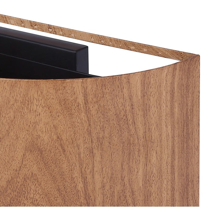 Canarm Dexter 1 Light Sconce, Matte Black/Faux Wood