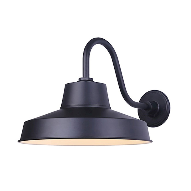 Canarm LED Outdoor 12in Wall Sconce | Modern Black Metal and Acrylic | Entryway & Patio | 2400 Lumens, 3000K, 39W | Model LBL167A14WACBK