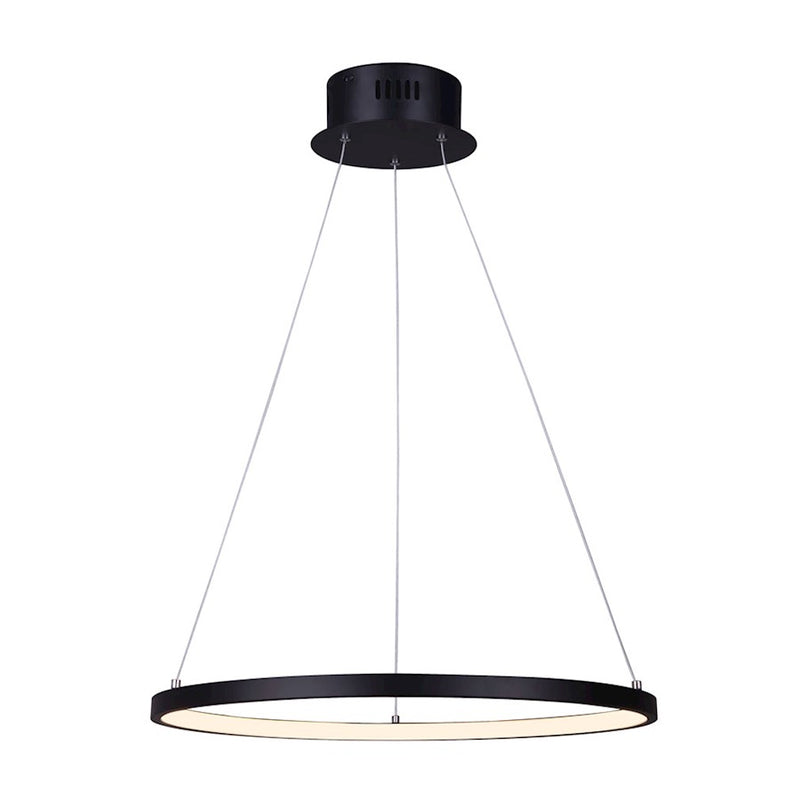 Canarm Lexi 20in LED Chandelier | Modern Black Metal | Dining Room & Living Room | 21W Integrated LED | Model LCH128A21BK