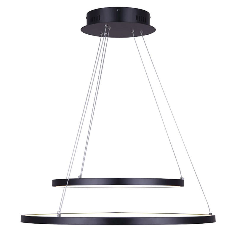 Canarm Lexie 24in LED Chandelier | Oil Rubbed Bronze and Acrylic | Dining Room & Living Room | 24 x 24 x 16 in, 3020 Lumens | Model LCH128A24BK