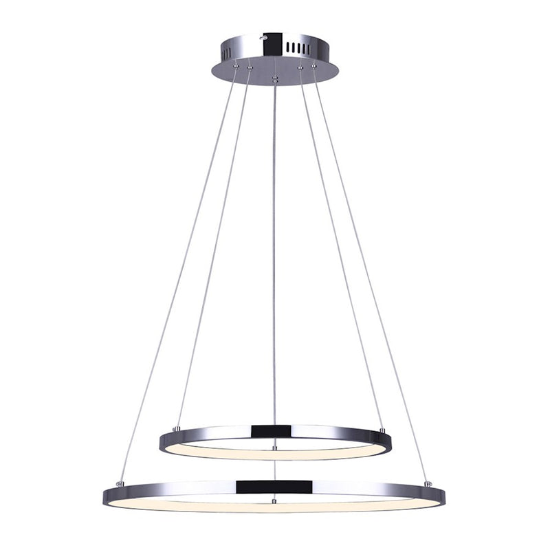 Canarm Lexi 24in LED Chandelier | Chrome and Acrylic | Dining Room & Living Room | 24 x 24 x 16 in, 3020 Lumens | Model LCH128A24CH