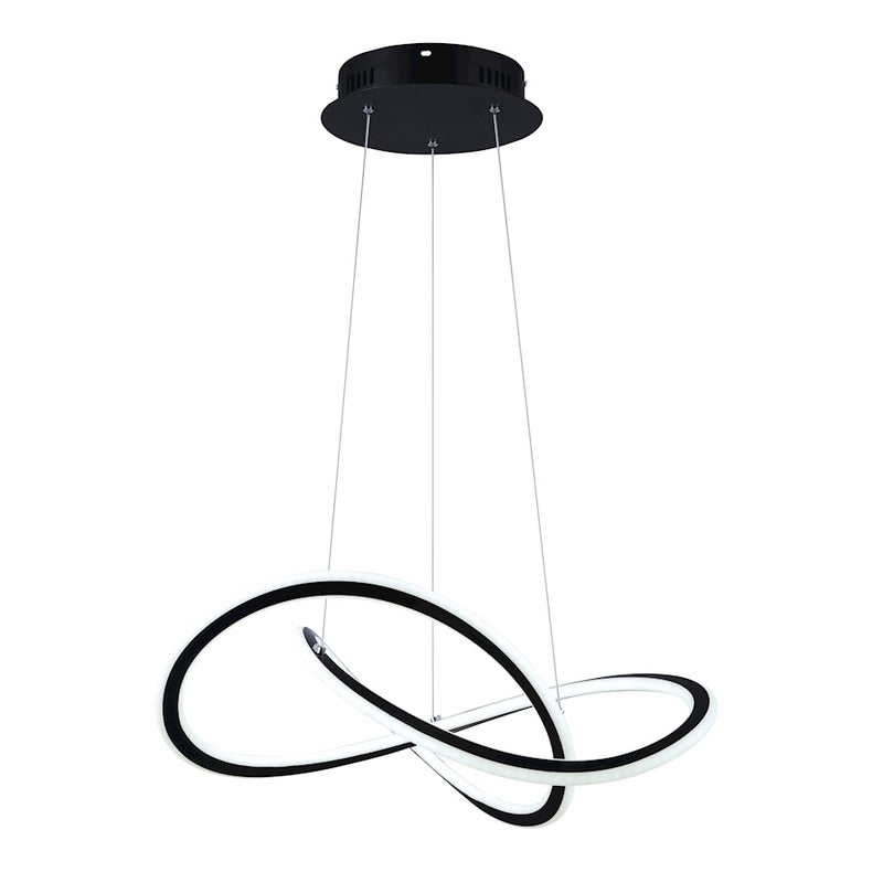 Canarm Zola 21in LED Chandelier | Black Metal and Acrylic | Dining Room & Living Room | 21 x 21 x 18 in, 2500 Lumens | Model LCH155A21BK