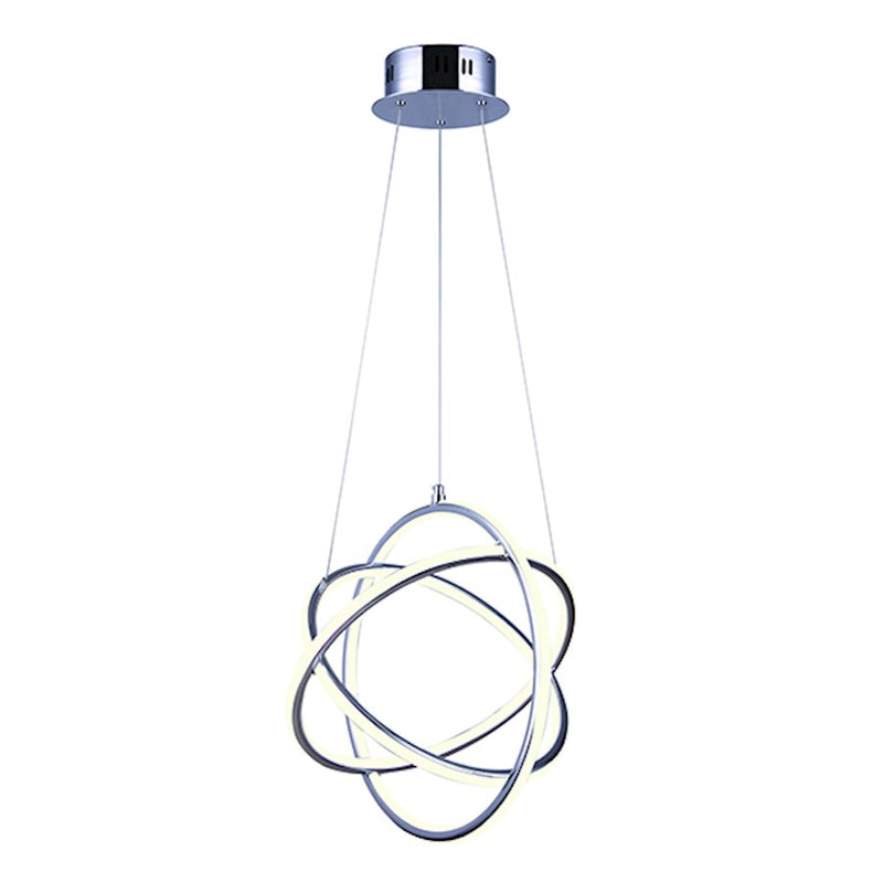 Canarm Trinity 16in LED Chandelier | Modern Chrome Metal & Acrylic | Dining Room & Living Room | 16 x 16 x 20 in | Model LCH157A17CH