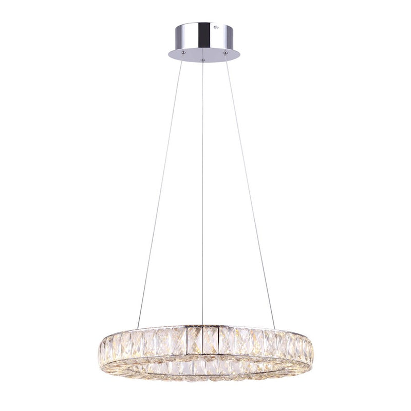 Canarm Ellie 20in 1-Light Chandelier | Modern Chrome Metal | Dining Room & Living Room | 19.75 x 14 x 19.75 in | Model LCH184A20CH