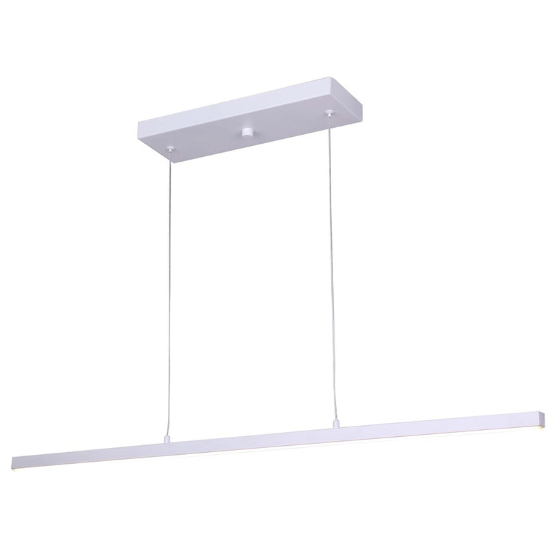 Canarm Maxton 36in 1-Light Chandelier | Modern White Metal | Dining Room & Foyer | 36 x 4 x 3 in | Model LCH190A36WH