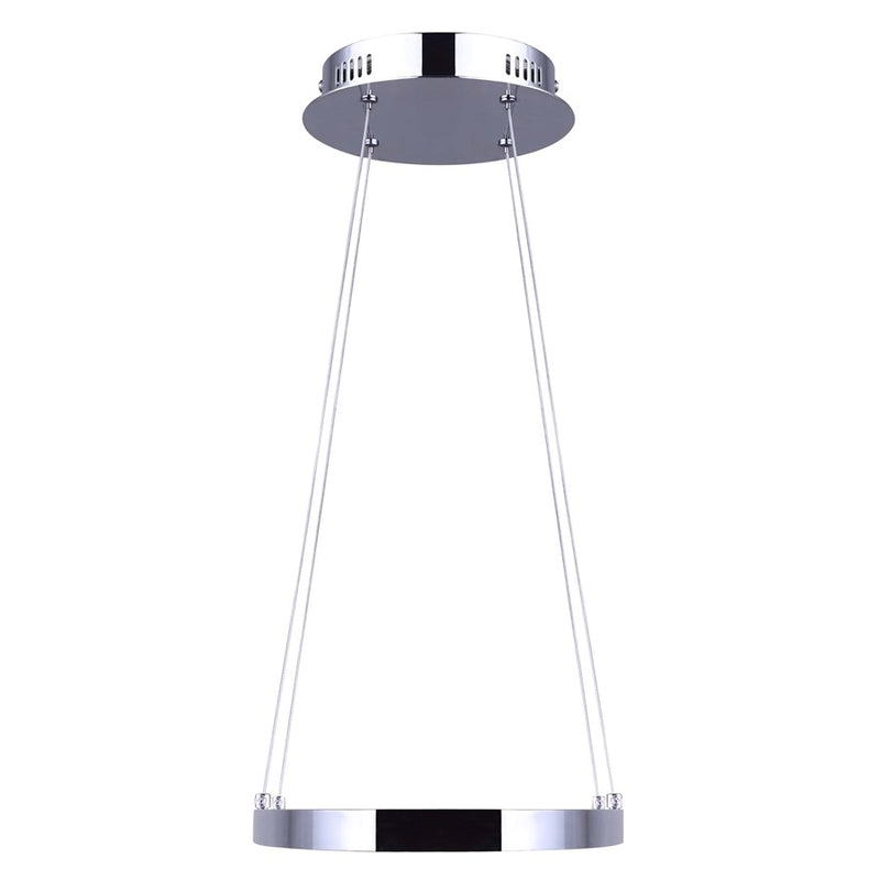 Canarm Laila 37in 1-Light Chandelier | Modern Chrome Metal | Dining Room & Open Spaces | 37 x 8 x 16 in | Model LCH193A37CH