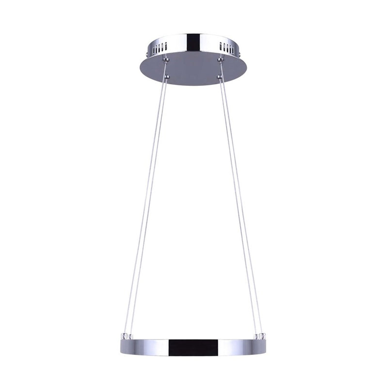 Canarm Laila 37in 1-Light Chandelier | Modern Chrome Metal | Dining Room & Open Spaces | 37 x 8 x 16 in | Model LCH193A37CH