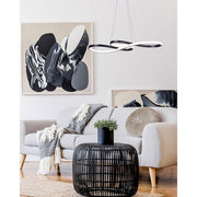 Canarm Ola 29in LED Chandelier | Matte Black Minimalist | Kitchen Island & Dining Room | 29 x 13 x 18-64 in | Model LCH213A29BK
