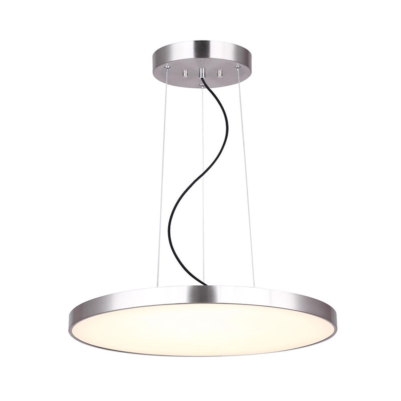 Canarm Lenox 24in LED Chandelier | Brushed Nickel and White Acrylic | Dining Room & Living Room | 24 x 4-64 in | Model LCH230A24BN