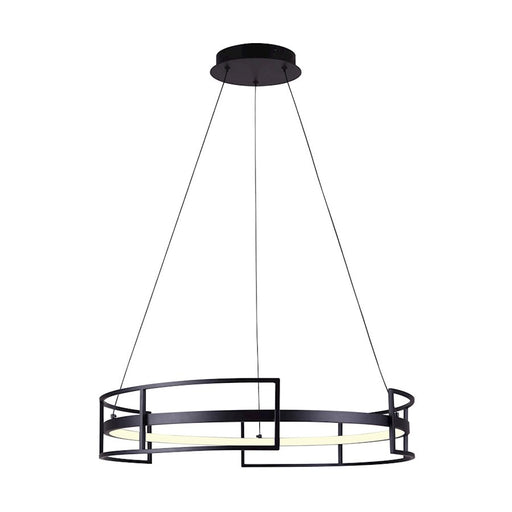 Canarm Amora 24in LED Chandelier | Black Silicone Rubber | Dining Room & Living Room | 24 x 24 x 18-64 in | Model LCH231A24BK