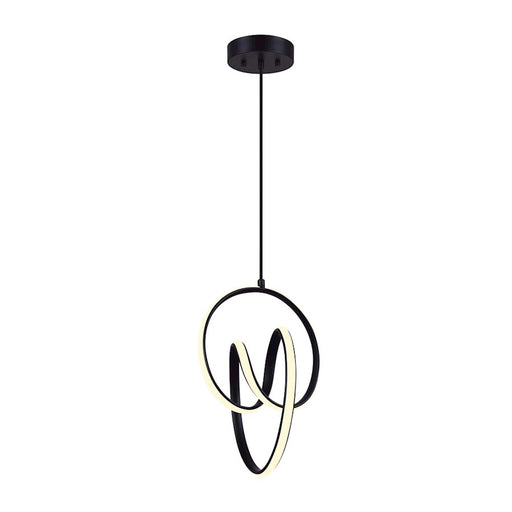 Canarm Jase 11in 1-Light LED Chandelier | Matte Black Metal and Silicone Rubber | Dining Room & Kitchen Island | 11 x 11 x 78 in | Model LCH232A11BK