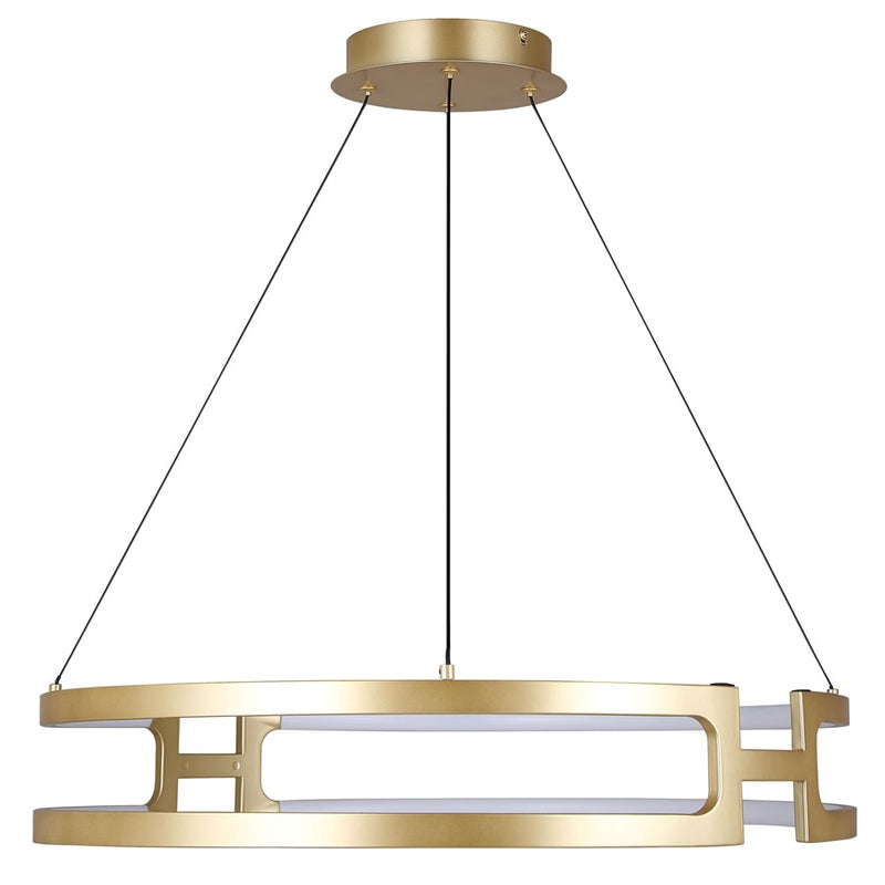Canarm Bettony 24in 1-Light LED Chandelier | Gold Steel | Dining Room & Living Room & Entryway | 24 x 24 x 18 in | Model LCH278A24PGD
