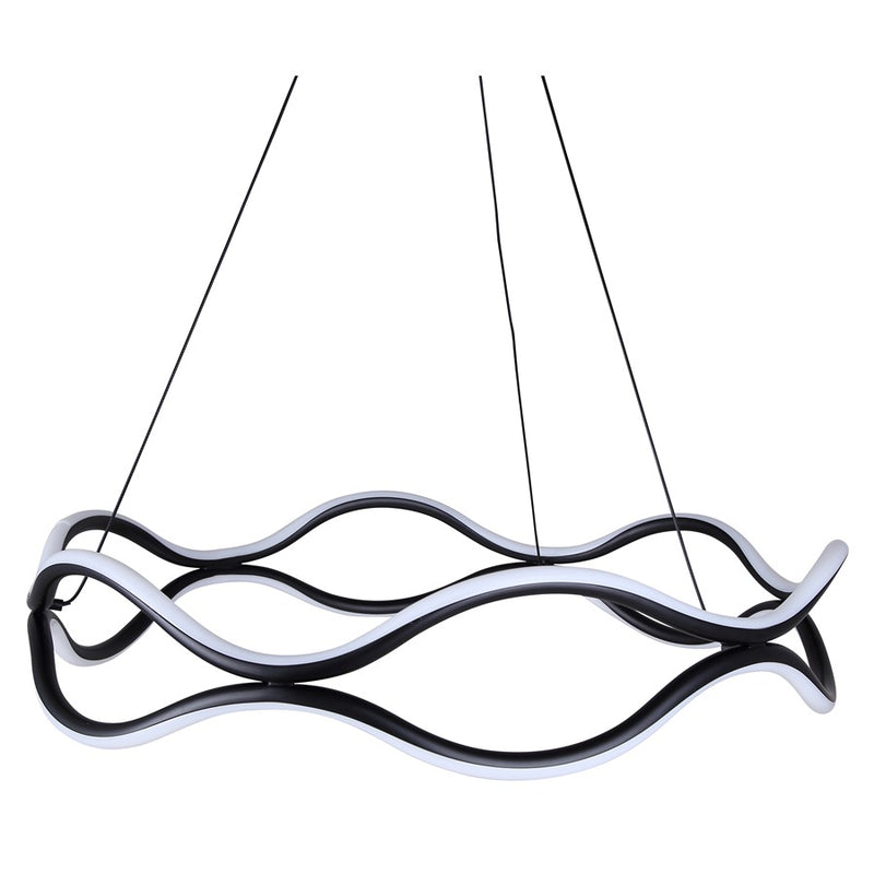 Canarm Castra 23in 3-Light LED Chandelier | Matte Black Metal | Dining Room & Kitchen Island | 1900 Lumens, Dimmable 3CCT | Model LCH280A24BK