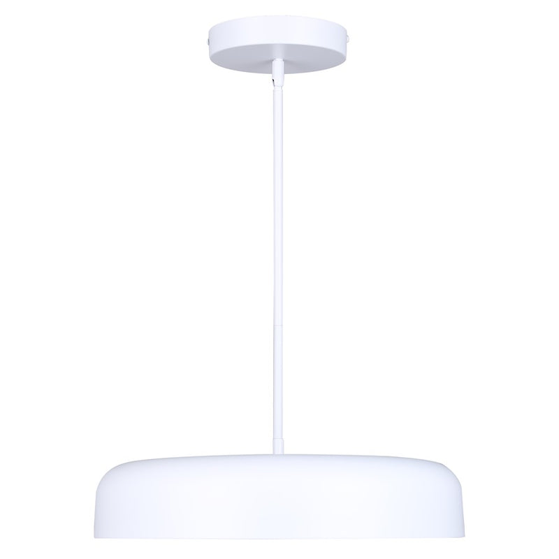 Canarm Zaria 18in 1-Light LED Chandelier | Matte White Acrylic | Dining Room & Living Room | 2200 Lumens, Dimmable 3CCT | Model LCH281A18WH