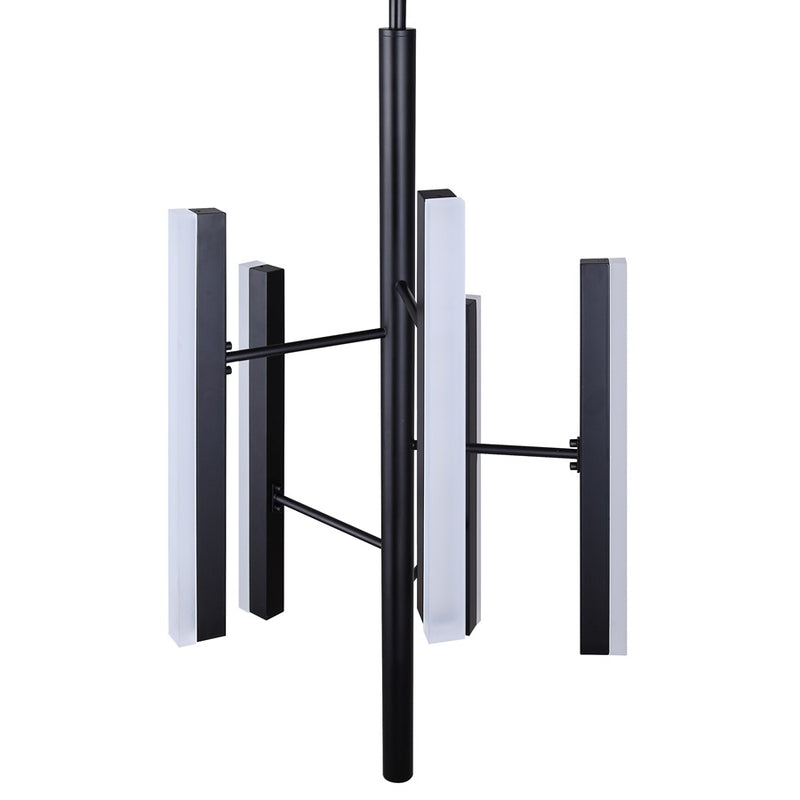 Canarm Yavin 13in 5-Light LED Chandelier | Matte Black Metal | Dining Room & Kitchen Island | 1700 Lumens, Dimmable 3CCT | Model LCH282A05BK