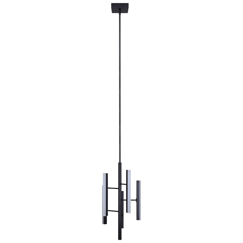 Canarm Yavin 13in 5-Light LED Chandelier | Matte Black Metal | Dining Room & Kitchen Island | 1700 Lumens, Dimmable 3CCT | Model LCH282A05BK