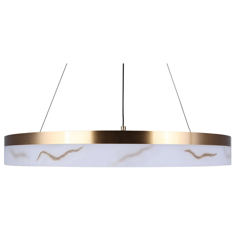 Canarm Elynn 23in 1-Light LED Chandelier | Gold and Marble Acrylic | Dining Room & Living Room | 23.5 x 23.5 x 18 in | Model LCH294A24GD