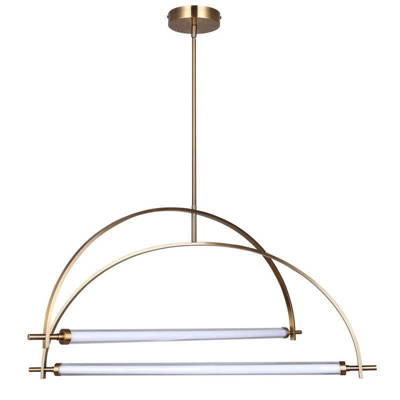 Canarm Keaton 33in 2-Light LED Chandelier | Gold Steel | Dining Room & Living Room | 33.5 x 33.5 x 20 in | Model LCH319A02GD