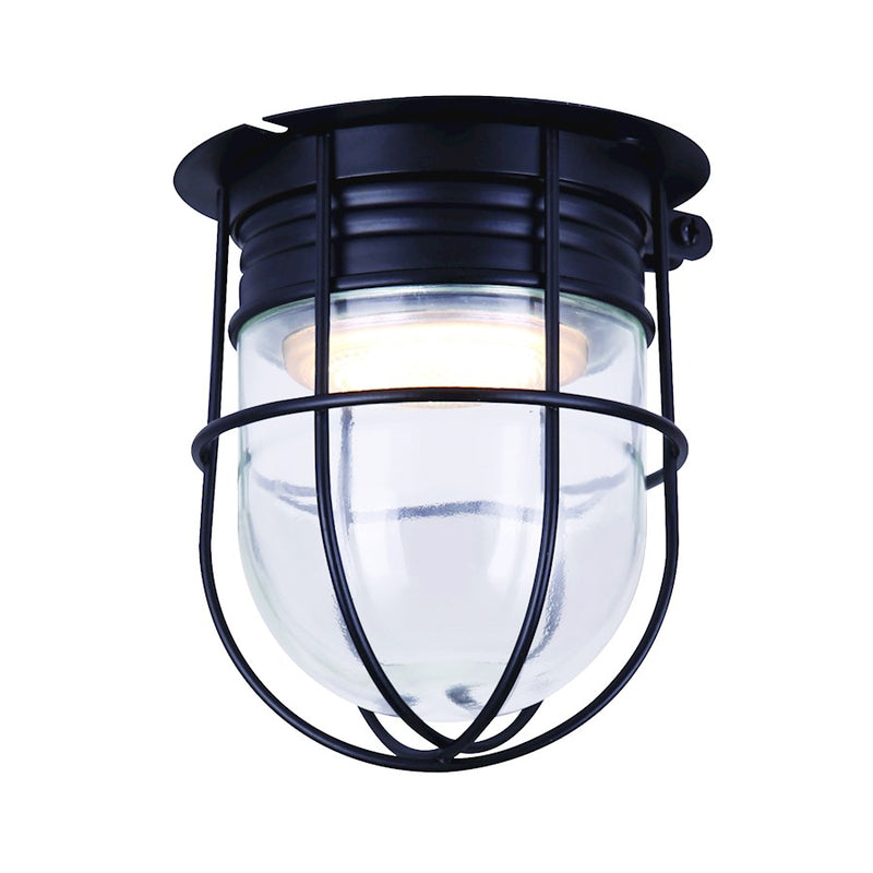 Canarm 5in 1-Light LED Outdoor Sconce | Black and Clear Glass | Covered Patio & Entryway | 4.5 x 4.5 x 5 in | Model LCL161A04CWGBK