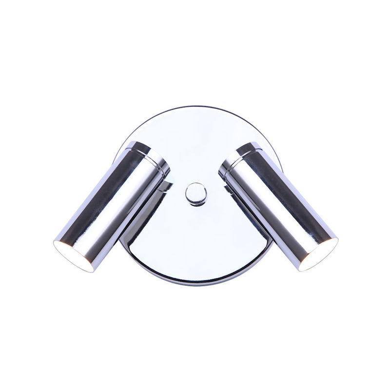 Canarm Kelby 6in 2-Light LED Track Ceiling | Matte Chrome Cylindrical Swivel Heads | Kitchen & Hallway Accent | 6 x 5.5 in | Model LCW211A02CH