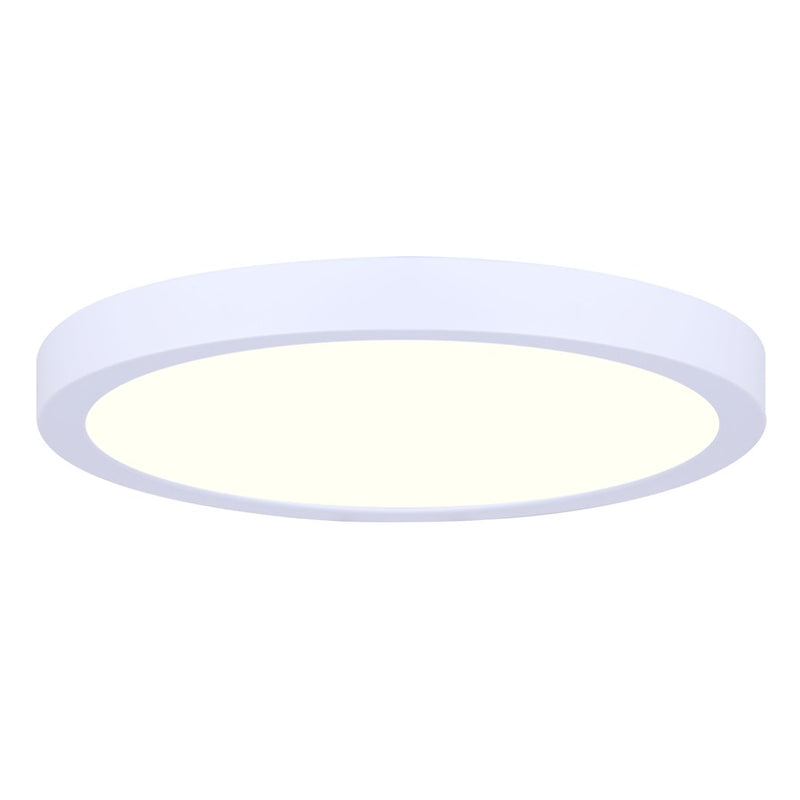 Canarm 5.5in LED Disk Light | White Trim, Non-Dimmable 3000K Flush Mount | 720 Lumens, Motion Sensor, Wet Rated | Model LED-55LM-WT-C