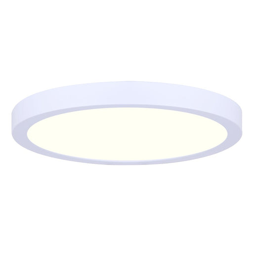 Canarm 5.5in LED Disk Light | White Trim, Non-Dimmable 3000K Flush Mount | 720 Lumens, Motion Sensor, Wet Rated | Model LED-55LM-WT-C