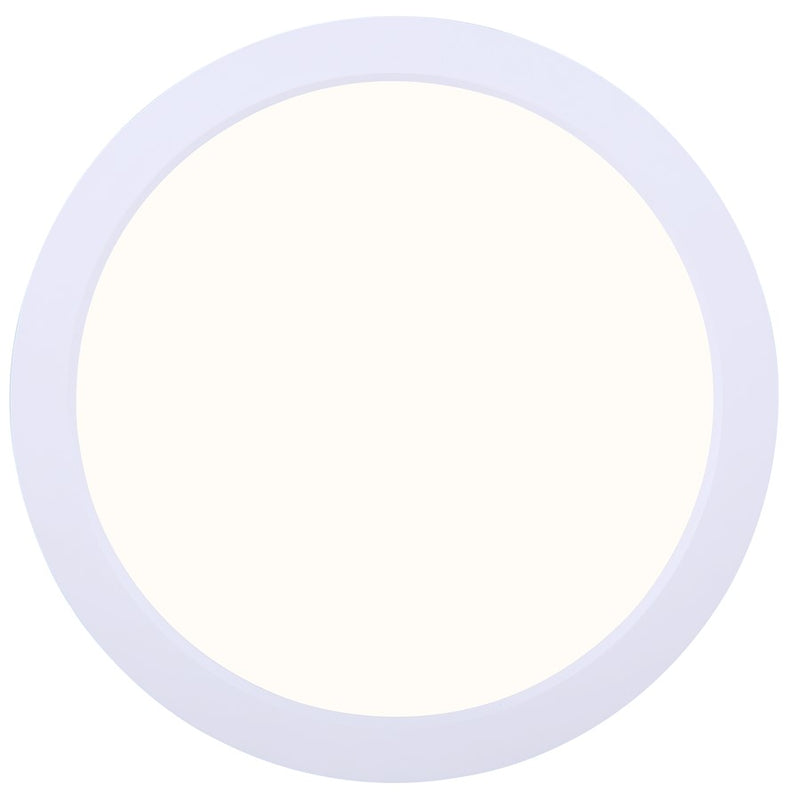 Canarm 7in LED Low Profile Disk Light | White Metal/Acrylic | Under Cabinet & Closet | 7 x 7 x 1 in | Model LED-7DLP-WT