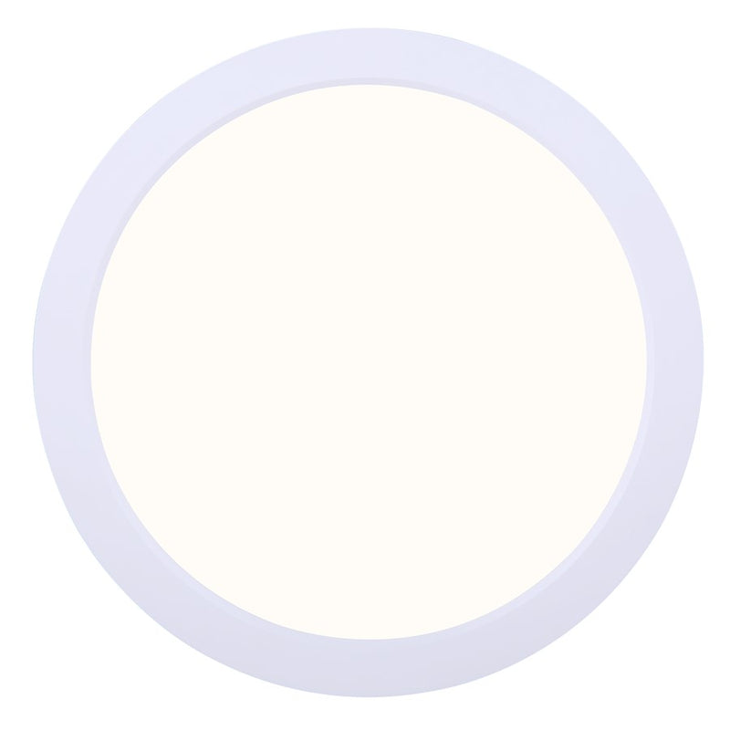 Canarm 9in LED Low Profile Disk Light | White Metal/Acrylic | Under Cabinet & Closet | 9 x 9 x 1 in | Model LED-9DLP-WT