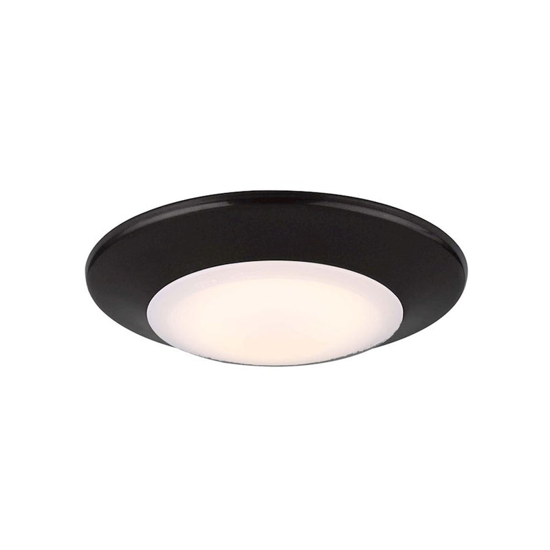 Canarm 4in LED Disc Flush Mount | Matte Black Metal | Hallway & Closet Ceiling Light | 10W, Dimmable | Model LED-SM4DL-BK-C