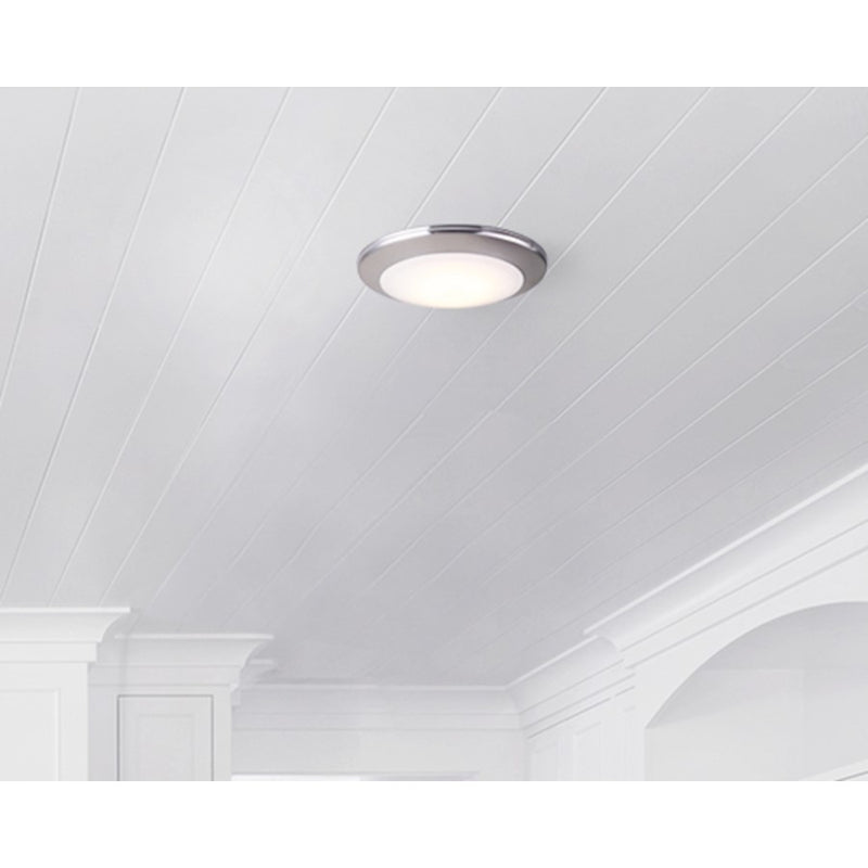 Canarm 4in LED Disk Light | Brushed Nickel Metal/Acrylic | Under Cabinet & Hallway Light | 630 Lumens, 3000K, Dimmable | Model LED-SM4DL-BN-C