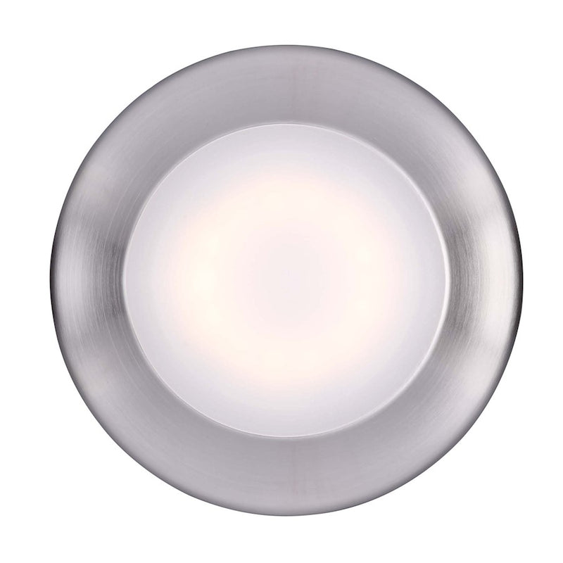 Canarm 4in LED Disk Light | Brushed Nickel Metal/Acrylic | Under Cabinet & Hallway Light | 630 Lumens, 3000K, Dimmable | Model LED-SM4DL-BN-C
