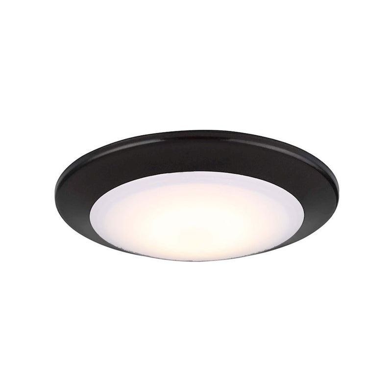 Canarm 7.4in LED Disk Light | Matte Black Metal/Acrylic | 15W 3000K | Surface Mount | Model LED-SM6DL-BK-C