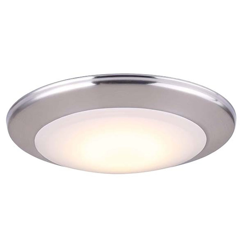 Canarm 6in LED Disk Light | Brushed Nickel Metal/Acrylic | Dimmable 3000K 1000 Lumens | Surface Mount | Model LED-SM6DL-BN-C