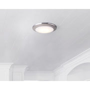 Canarm 6in LED Disk Light | Brushed Nickel Metal/Acrylic | Dimmable 3000K 1000 Lumens | Surface Mount | Model LED-SM6DL-BN-C