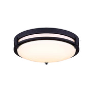 Canarm Gilda 13in 1-Light LED Flush Mount | Matte Black Metal | Bedroom & Living Room Ceiling | 19W Dimmable | Model LFM112A13BK