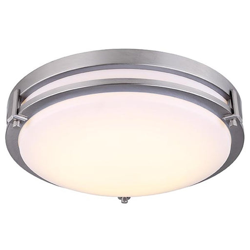 Canarm Gilda 12in 1-Light LED Flush Mount | Brushed Nickel Metal | Bedroom & Living Room Ceiling | 19W Dimmable | Model LFM112A13BN