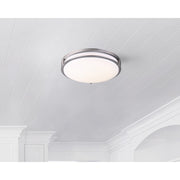 Canarm Gilda 12in 1-Light LED Flush Mount | Brushed Nickel Metal | Bedroom & Living Room Ceiling | 19W Dimmable | Model LFM112A13BN