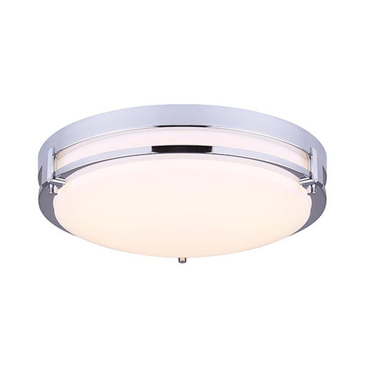 Canarm Gilda 12in 1-Light LED Flush Mount | Modern Chrome Metal | Bedroom & Hallway Ceiling Light | 12.5 x 3.25 in | Model LFM112A13CH