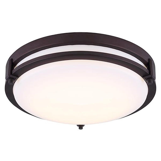 Canarm Gilda 12in 1-Light LED Flush Mount | Modern Oil Rubbed Bronze Metal | Bedroom & Hallway Ceiling Light | 12.5 x 3 in | Model LFM112A13ORB