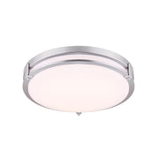 Canarm Gilda 16in 1-Light LED Flush Mount | Modern Brushed Nickel Metal | Bedroom & Living Room Ceiling Light | 16 x 4.25 in | Model LFM112A16BN