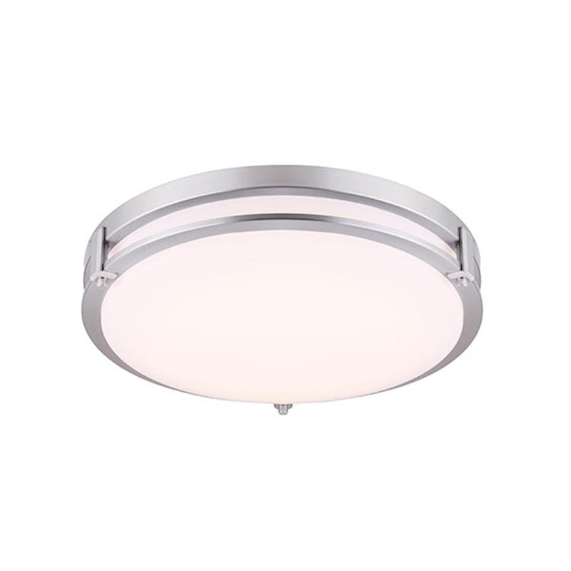 Canarm Gilda 16in 1-Light LED Flush Mount | Modern Brushed Nickel Metal | Bedroom & Living Room Ceiling Light | 16 x 4.25 in | Model LFM112A16BN