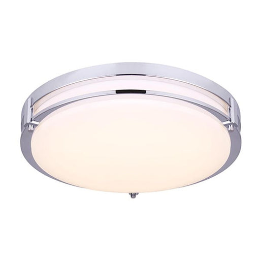 Canarm Gilda 16in 1-Light LED Flush Mount | Modern Chrome Metal | Hallway & Bedroom Ceiling Light | 16 x 16 x 4 in | Model LFM112A16CH
