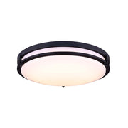 Canarm Gilda 19in 1-Light LED Flush Mount | Modern Matte Black Metal | Kitchen & Living Room Ceiling Light | 19 x 19 x 4 in | Model LFM112A19BK