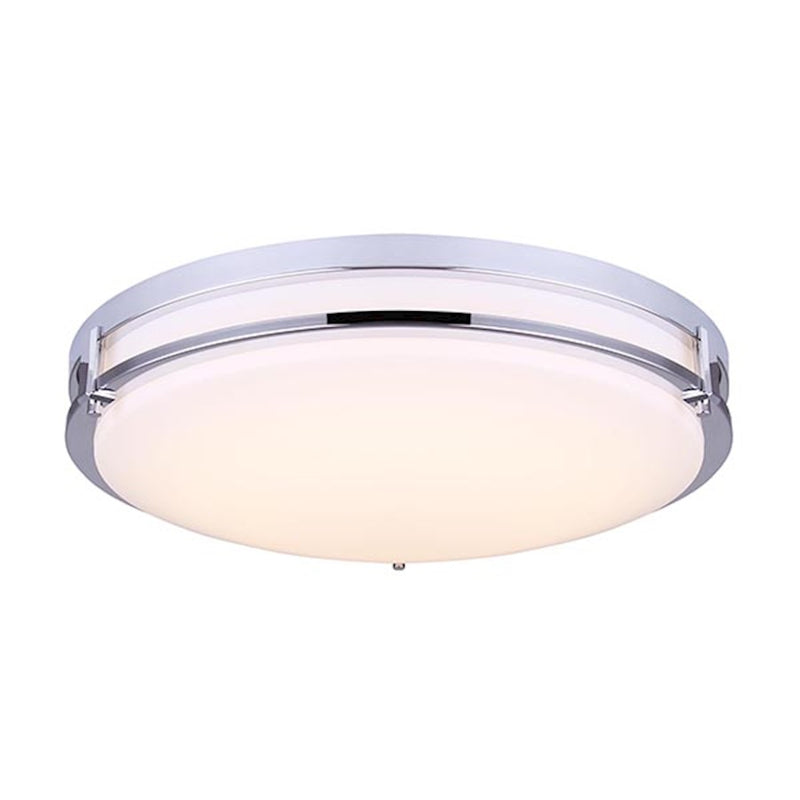 Canarm Gilda 19in 1-Light LED Flush Mount | Modern Chrome Metal | Kitchen & Living Room Ceiling Light | 19 x 19 x 4 in | Model LFM112A19CH