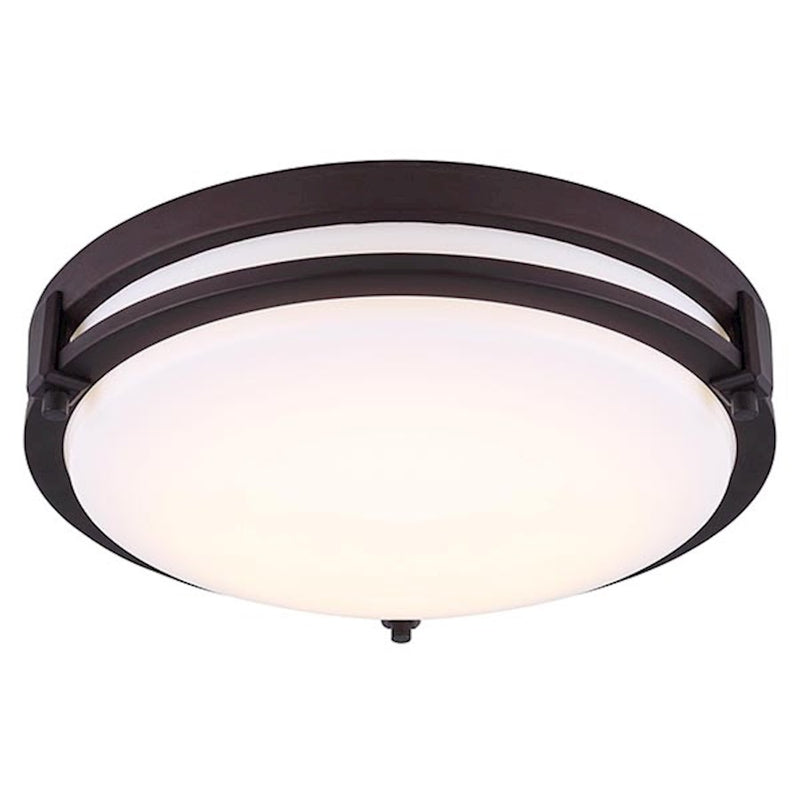 Canarm Gilda 19in LED Flush Mount | Oil Rubbed Bronze Metal | Hallway & Bedroom Ceiling Light | 19 x 4.5 in | Model LFM112A19ORB