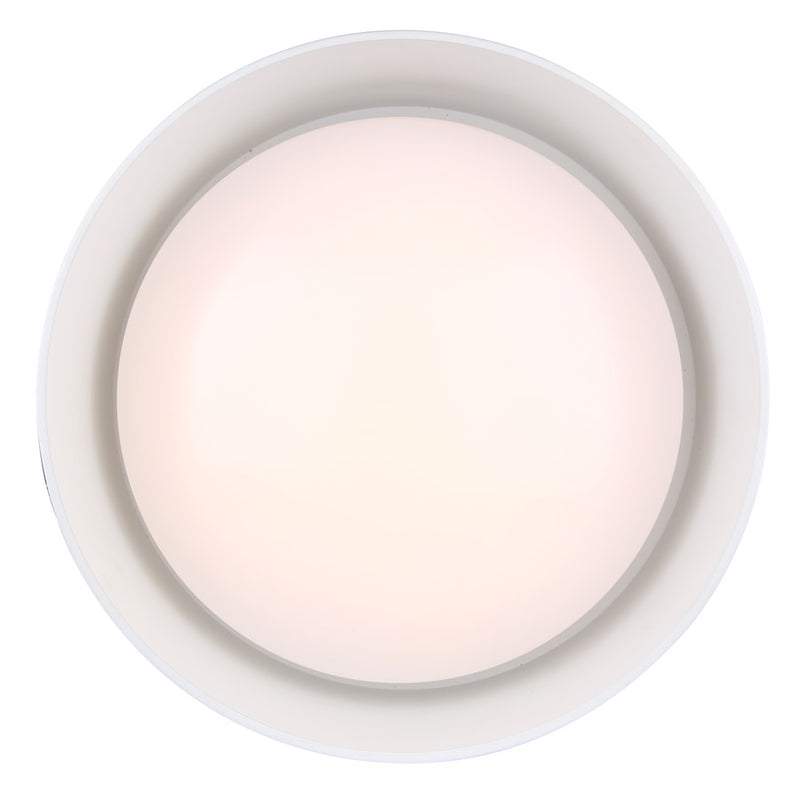 Canarm Adira 14in LED Flush Mount | White Metal and Acrylic | Hallway & Bathroom Ceiling Light | 1000 Lumens, 3000K, Dimmable | Model LFM177A14WH